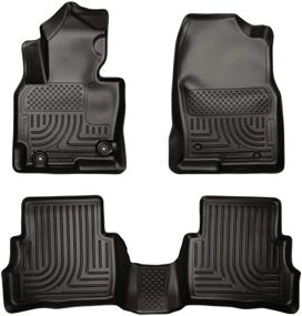 img 4 attached to Husky Liners 99731 Weatherbeater Front & 2nd Seat Floor Mats for 2013-16 Mazda CX-5, Black: Complete Protection for All-Weather Conditions