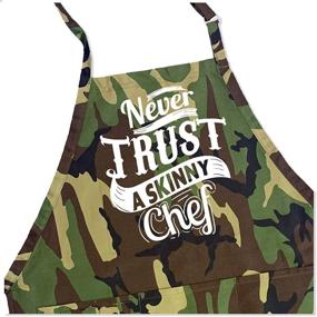 img 3 attached to 👨 Skinny Chef BBQ Grill Adjustable Apron for Men - ApronMen, One Size