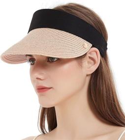 img 2 attached to 👒 Stylish Bellivera Sun Hat: Women's Straw Visor with Wide Brim for UV Protection, Beach Summer Vacation, and Easy Packing