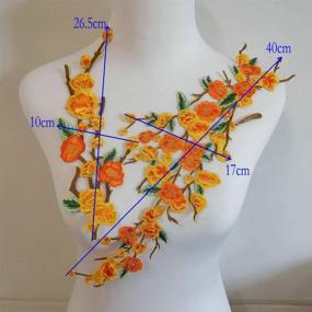 img 3 attached to Vibrant Orange Quince Sakura Flower Iron-On Applique Patch Set (2pcs)