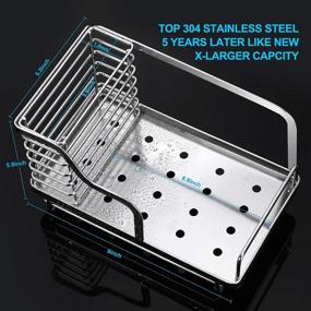 img 1 attached to PANYEE Stainless Steel Sink Caddy Organizer for Kitchen Sponge, Soap, and Brushes - Efficient Sink Accessory Organization