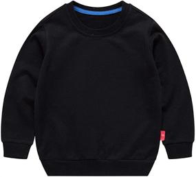 img 4 attached to 👕 Cotton Thin Sweatshirt Long Sleeve Top T-Shirts for Toddler Boys and Girls