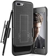 📱 encased thin fit duraclip series iphone 8 plus belt holster - slim grip case & belt clip for apple iphone 8 plus 5.5" (smooth black) logo