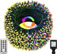 christmas lights color changing 328ft outdoor string lights - 720 led green wire string light with remote, 11 modes for xmas tree, trunk, yard, porch, deck, weddingparty decorations - warm white to multicolor логотип