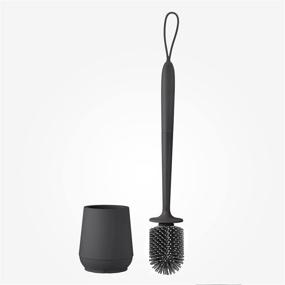 img 3 attached to 🚽 GMG Silicone Toilet Bowl Brush and Holder with Drip Tray - Black, Floor Standing RV Toilet Brush