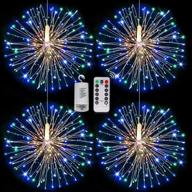 vibrant multicolor fairy firework string lights: 120 leds, 8 modes, dimmable, remote control, waterproof, copper wire, perfect for christmas decoration logo