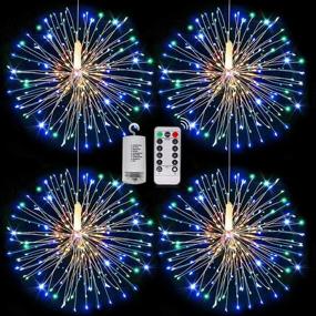 img 4 attached to Vibrant Multicolor Fairy Firework String Lights: 120 LEDs, 8 Modes, Dimmable, Remote Control, Waterproof, Copper Wire, Perfect for Christmas Decoration