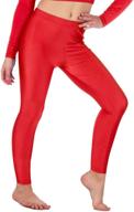 🩰 re tech uk - girls shiny stretch footless leggings for gymnastics and dance logo