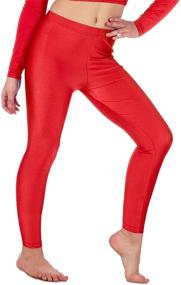 img 4 attached to 🩰 Re Tech UK - Girls Shiny Stretch Footless Leggings for Gymnastics and Dance