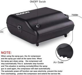 img 3 attached to 💄 Sakai Dual Action Airbrush Kit: Portable Compressor for Makeup, Tattoo & Art - Includes Cleaning Kit