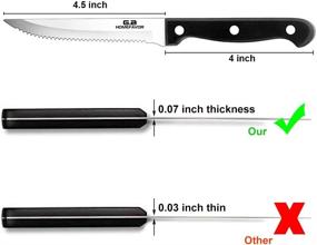 img 3 attached to 🔪 G.a HOMEFAVOR 8-Piece Full Tang Serrated Steak Knife Set - Stainless Steel Cutlery Set in Black