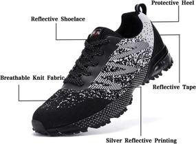 img 2 attached to Enhance your Performance with PUWAN Reflective Running Training Athletic Men's Shoes