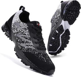 img 4 attached to Enhance your Performance with PUWAN Reflective Running Training Athletic Men's Shoes