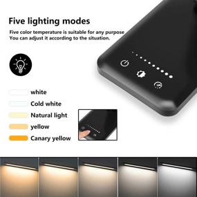 img 2 attached to 💡 Black LED Desk Lamp with USB Charging Port: 5 Lighting Modes, 5 Brightness Levels, Auto Timer & Eye-Caring Design - Ideal for Reading and Office Use