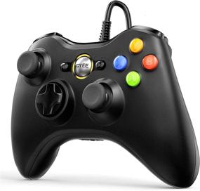 img 3 attached to 🎮 VOYEE PC Controller, Wired Game Controller for Microsoft Xbox 360 & Slim/PC Windows 10/8/7, Upgraded Joystick, Double Shock, Enhanced (Black)