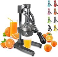 n&b nice&bravo professional commercial grade manual hand citrus press orange squeezer - heavy duty orange juicer metal lemon squeezer - premium quality upgrade, dark grey logo