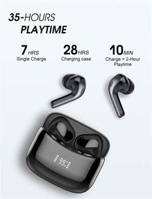img 2 attached to 🎧 Tiksounds Wireless Earbuds: Waterproof Bluetooth Headphones with Microphone, 35H Playtime - Perfect for Sports and Work