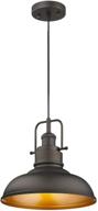 zeyu farmhouse pendant light, industrial hanging light 🏡 fixture - 11-inch, oil rubbed bronze finish, 016-1 orb логотип