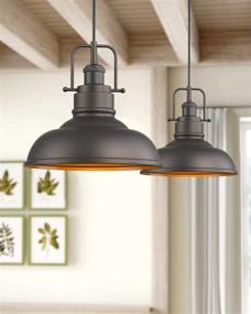 img 1 attached to Zeyu Farmhouse Pendant Light, Industrial Hanging Light 🏡 Fixture - 11-inch, Oil Rubbed Bronze Finish, 016-1 ORB