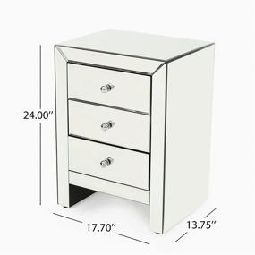 img 2 attached to 🪞 Lucretia Mirror Finished 3-Drawer Accent Table by Christopher Knight Home in Clear