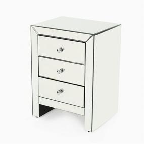 img 4 attached to 🪞 Lucretia Mirror Finished 3-Drawer Accent Table by Christopher Knight Home in Clear