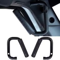 carperipher aluminum alloy front grab handles 🚗 for jk jku jeep wrangler - black, 1 pair logo