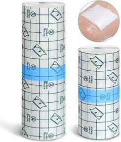 img 4 attached to 💦 2-Pack Transparent Waterproof Adhesive Bandage Roll for Tattoos - Clear Dressing Tape with 2 Sizes (4 Inch x 5.47 Yard, 6 Inch x 5.47 Yard)