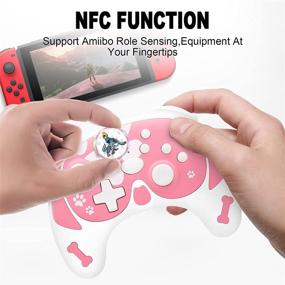 img 1 attached to 🎮 Wireless Cute Pro Controller for Nintendo Switch/Switch Lite – Motion Control, PC Compatible, Adjustable Vibration (Pink)
