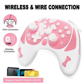 img 2 attached to 🎮 Wireless Cute Pro Controller for Nintendo Switch/Switch Lite – Motion Control, PC Compatible, Adjustable Vibration (Pink)