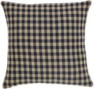 🏞️ country rustic design: vhc brands 16x16 black check fabric pillow in black and tan logo