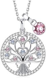 img 4 attached to Ileefy 925 Sterling Silver Tree of Life Pendant Necklace with Heart Crystal – Lucky Jewelry for Women and Girls, Complete with Jewelry Box