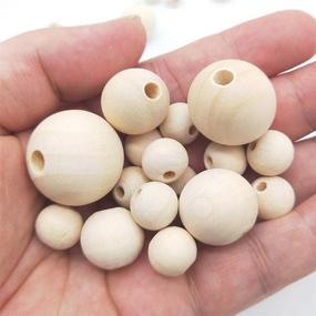 img 2 attached to 🔮 1110 Pcs Natural Wood Beads for Crafts - 6 Sizes Round Wooden Beads - Loose Spacer Bead with Crystal Elastic Line for DIY Jewelry Craft Making