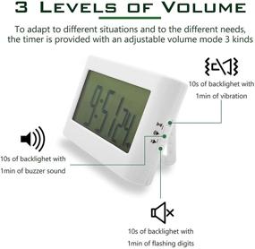 img 2 attached to Enhance Your Cooking Experience with Shemboli Magnetic Kitchen Timers: Countdown/Count Up, Large Display, 3-Level Volume