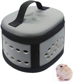 img 4 attached to 🐹 Portable Small Animal Carrier Bag: Convenient Guinea Pig, Hedgehog, Hamster Carrier Box with Soft Mat, Breathable & Secure Zipper Closure - Ideal for Small Pets' Transportation