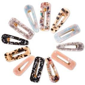 img 4 attached to 💎 Chic Collection: Cridoz 12 Pcs Acrylic Resin Hair Barrettes - Stunning Hair Clips for Women's Style Statements