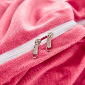 img 1 attached to FlySheep Роскошный плюшевый рогожковый комплект наволочек - ультрамягкое постельное белье из искусственного меха для зимы, смешанный старый розовый и белый, односпальный.