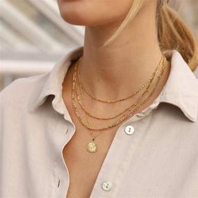 img 2 attached to 💎 Stylish 14K Gold Plated Initial Necklace - Perfect Capital Monogram Pendant with Figaro Chain for Women & Girls