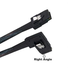 img 1 attached to 💻 OIKWAN 32 inch Internal Mini SAS SFF-8087 to Right Angle SFF-8087 Cable - Compatible with RAID or PCI Express Controller