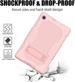 img 1 attached to 📱 TSQQST Case for Lenovo M10 Plus: Heavy Duty Protective Kids Case with Stand - 2020 2nd Gen 10.3" - Rosegold