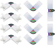 🔌 nexillumi l shape 4-pin connectors: angle adjustable led strip connectors for 5050 rgb lights (10 pcs) логотип