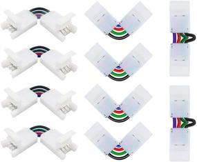 img 4 attached to 🔌 Nexillumi L Shape 4-pin Connectors: Angle Adjustable LED Strip Connectors for 5050 RGB Lights (10 Pcs)