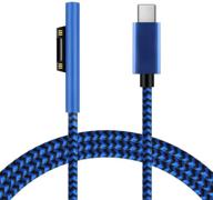 ⚡ high-performance sisyphy 6ft nylon braided surface connect to usb-c charging cable | compatible with microsoft surface pro7 go2 pro6 5/4/3 laptop1/2/3 & surface book | requires 45w 15v3a usbc charger pd power supply logo