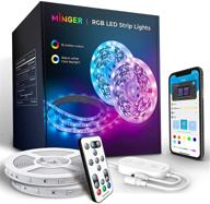 minger led strip lights 32.8ft: bluetooth music sync rgb lights with app control, 🔮 remote, color changing & 64 scene modes for living room, bedroom, kitchen, bar - 2x16.4ft логотип