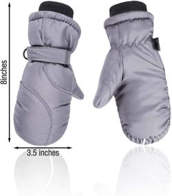 img 2 attached to Stay Warm and Dry with Waterproof Cotton-Lined Mittens: Perfect Winter Accessories for Girls