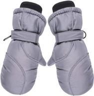 stay warm and dry with waterproof cotton-lined mittens: perfect winter accessories for girls logo