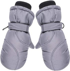 img 4 attached to Stay Warm and Dry with Waterproof Cotton-Lined Mittens: Perfect Winter Accessories for Girls