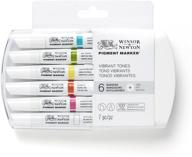 🎨 познайте великолепие набора из 6 ярких оттенков пигментных маркеров winsor & newton. логотип