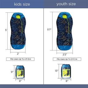 img 1 attached to 👻 AceCamp Glow in The Dark Mummy Sleeping Bag for Kids and Youth - 30°F/-1°C Temperature Rating, Water-Resistant for Camping, Hiking, and Slumber Party