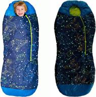 👻 acecamp glow in the dark mummy sleeping bag for kids and youth - 30°f/-1°c temperature rating, water-resistant for camping, hiking, and slumber party logo