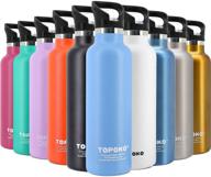 🍼 topoko 25oz stainless steel water bottle - vacuum insulated, leak-proof, bpa free - with handle, straw, and flip top lid in sky blue логотип